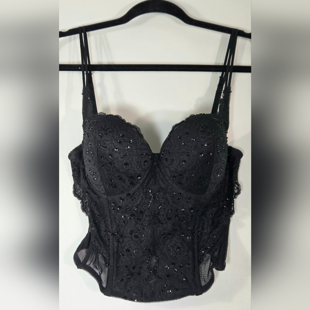 Frederick's of Hollywood Black Lace Bustier